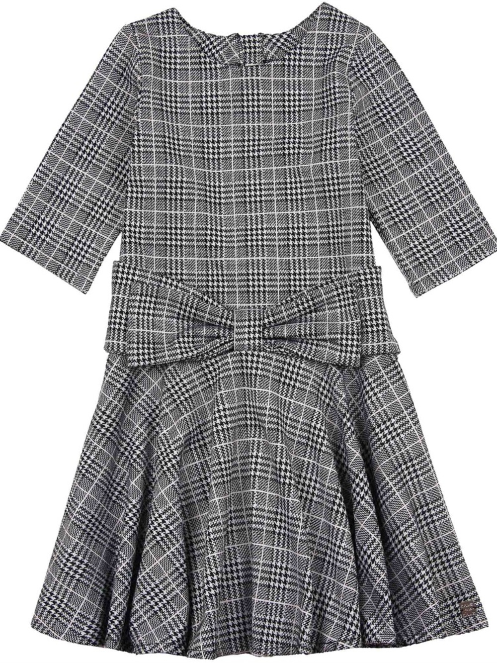 DEUX PAR DEUX Girls' Plaid Dress with Bow